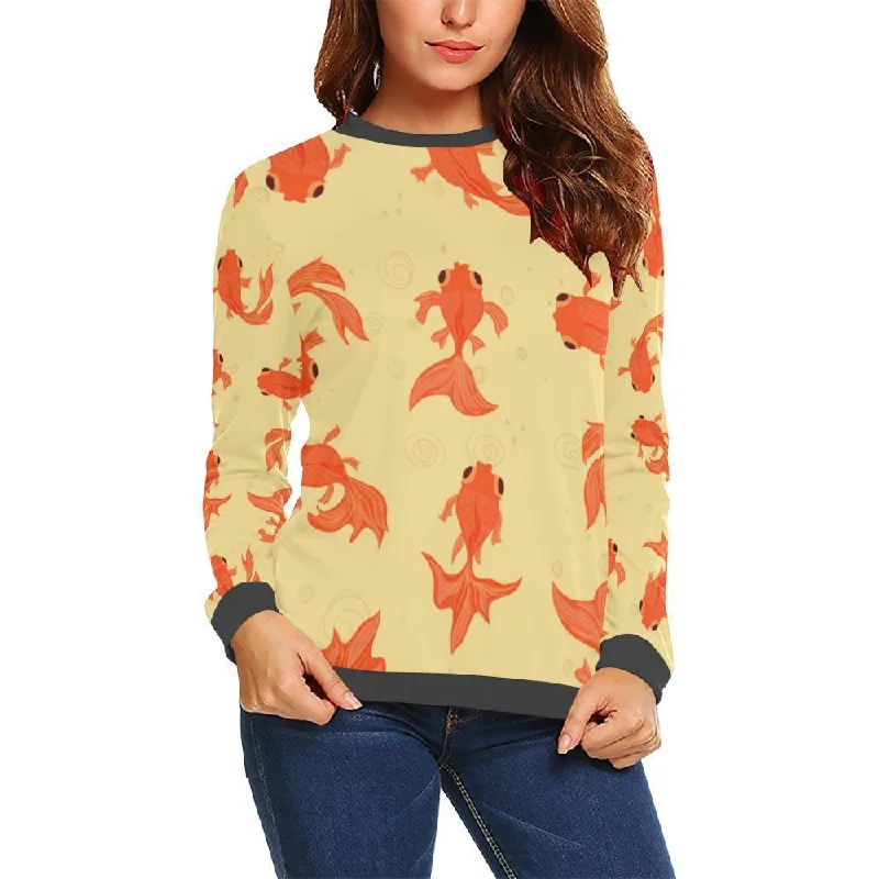 Goldfish Pattern Print Women's Sweatshirt Hoodie with Pattern Geometric Abstract