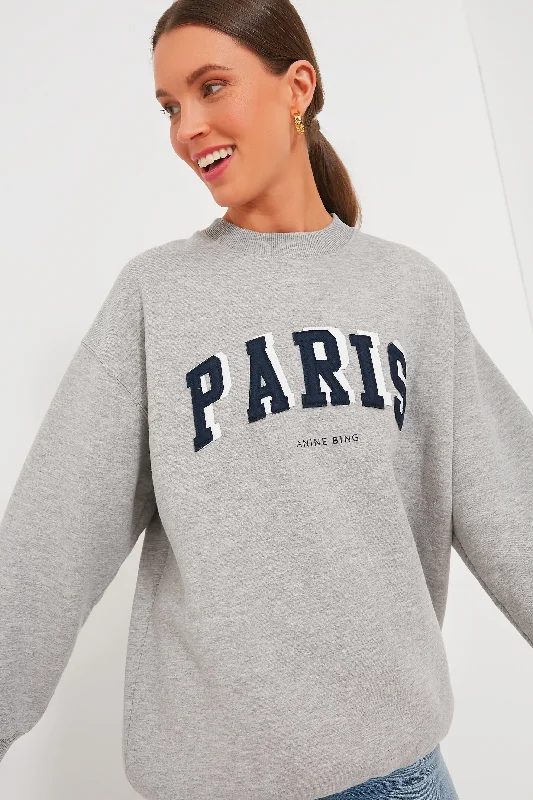 Grey Melange Paris Tyler Sweatshirt Hoodie with Logo Branding Identity
