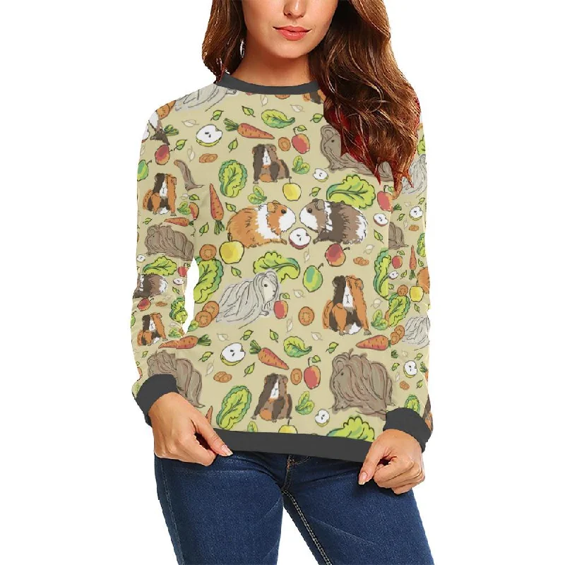 Guinea Pig Pattern Print Women's Sweatshirt Hoodie with Tie-Dye Psychedelic Retro