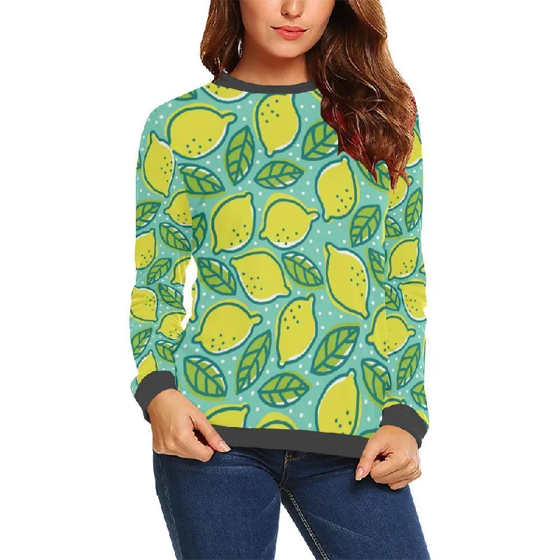 Lemon Pattern Print Women's Sweatshirt Hoodie with Illustration Artistic Creative