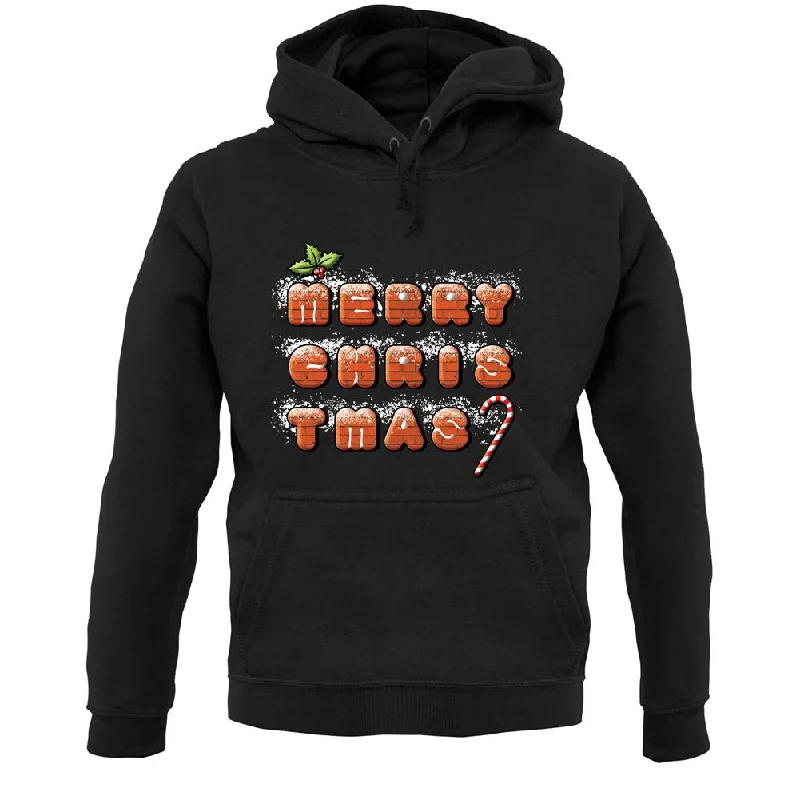 Merry Christmas Biscuits Unisex Hoodie Hoodie with Rolled Sleeves Casual Relaxed