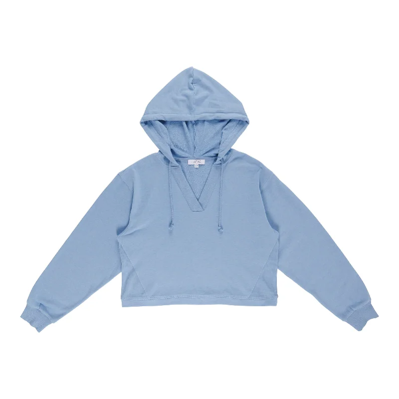 mySTYLE Women's Festival Cropped V-Neck Hoodie Hoodie with Hem Ribbing Snug Secure