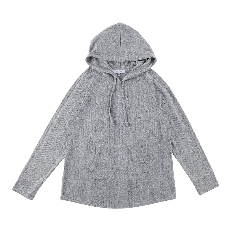 mySTYLE Women's Ribbed Hoodie Hoodie with Embroidery Detailed Premium