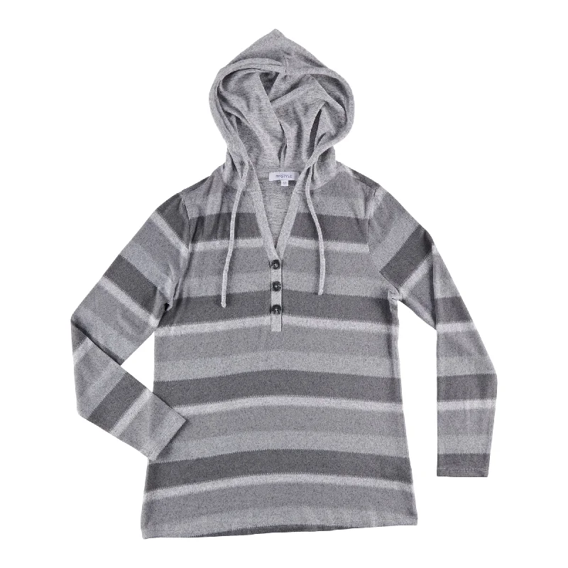 mySTYLE Women's Striped Hoodie Hoodie with Toggle Buttons Decorative Unique
