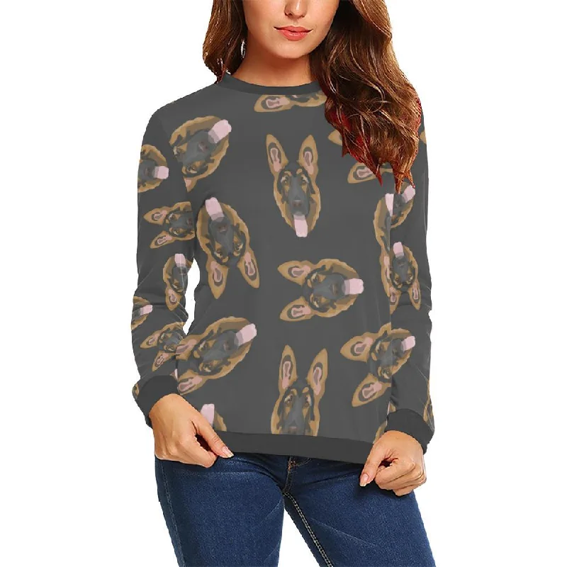 Pattern Print German Shepherd Women's Sweatshirt Graphic Hoodie Design Print