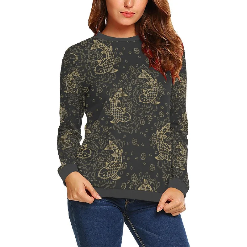 Pattern Print Koi Fish Women's Sweatshirt Hoodie with Neon Bright Vibrant