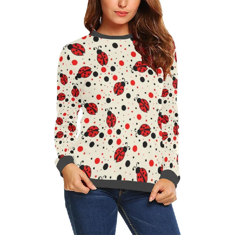 Pattern Print Ladybug Women's Sweatshirt Hoodie with Print Artistic Unique