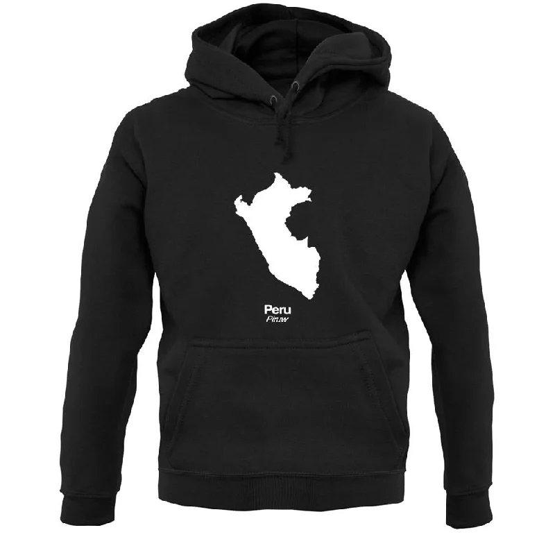 Peru Silhouette Unisex Hoodie Hoodie with Hem Ribbing Snug Secure