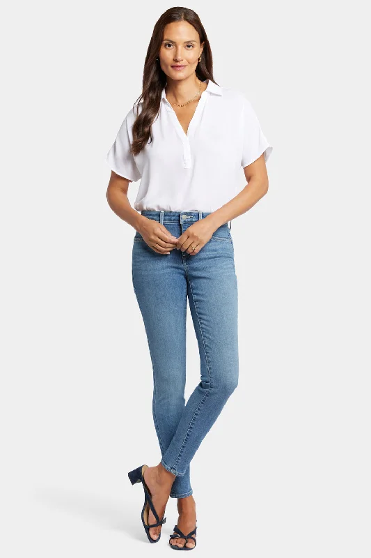 Ami Skinny Jeans - Heyburn Comfortable Distressed Straight-Leg Jeans
