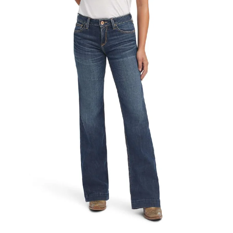 Ariat Ladies Maggie Pasadena Plus Trouser Perfect Rise Long Jeans Chic Rolled Cuff Denim Jeans