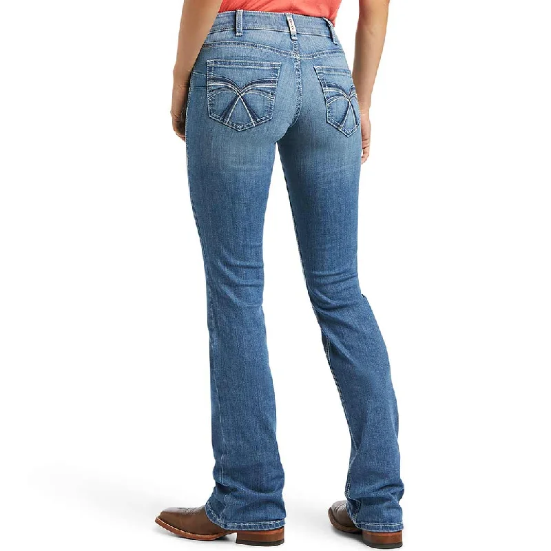 Ariat Women's R.E.A.L. Mid Rise Allessandra Bootcut Jean Trendy Low-Rise Slim Jeans