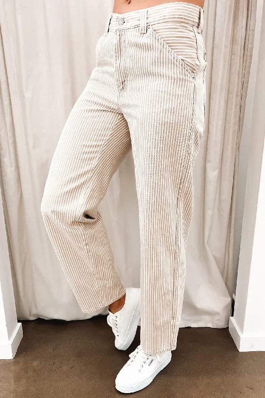 Baggy Dad Utility Jean Lines In The Sand Casual Skinny Fit Jeans