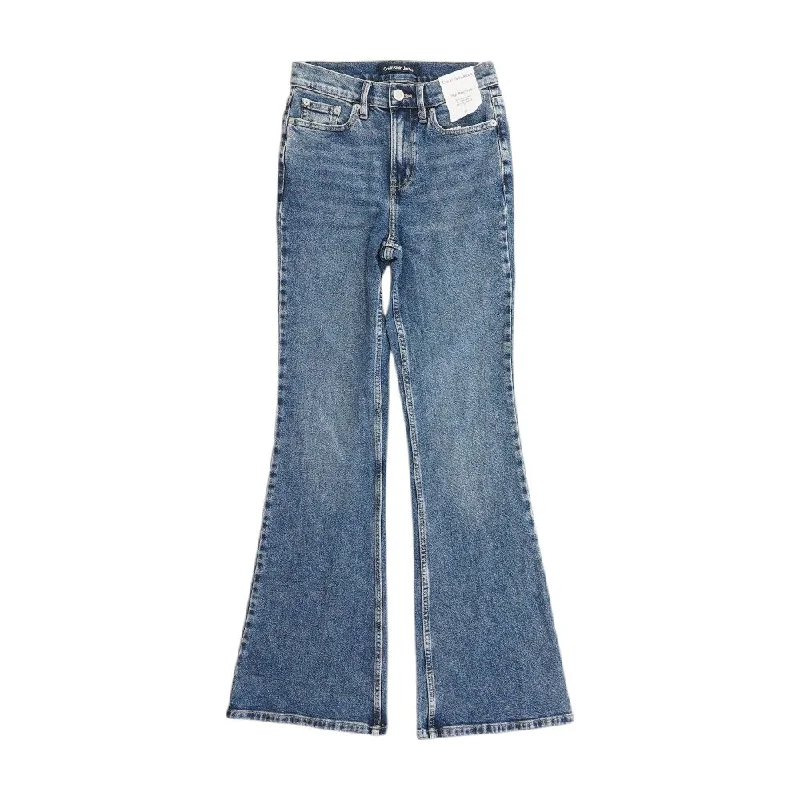 Blue Solid High Rise Jeans Trendy Cut-Off Denim Shorts