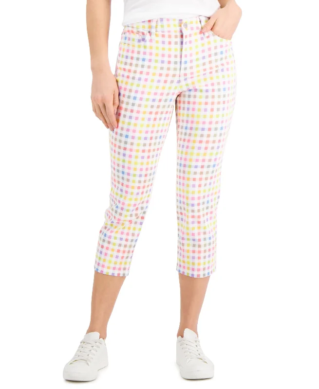 Charter Club Bristol Gingham Capri Jeans Elegant Bootcut Fit Jeans