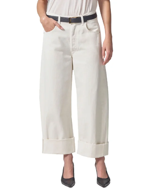 Ayla Baggy Cuffed Jean in Pashmina Elegant Raw Hem Jeans