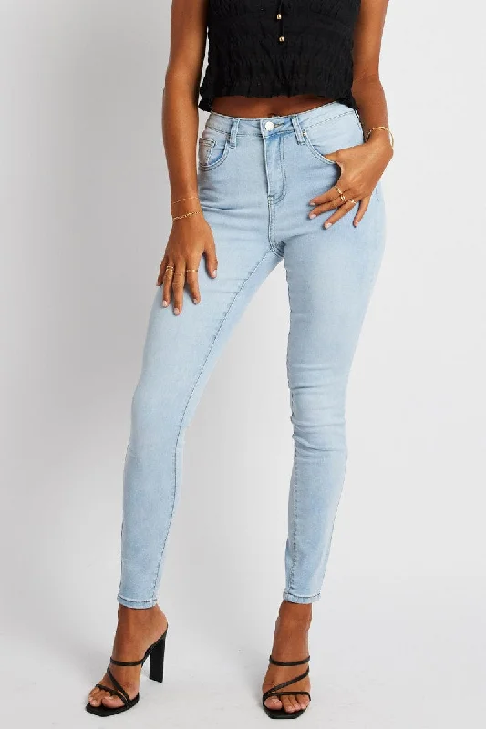 Denim Skinny Jean High Rise Elegant High-Waisted Flared Jeans