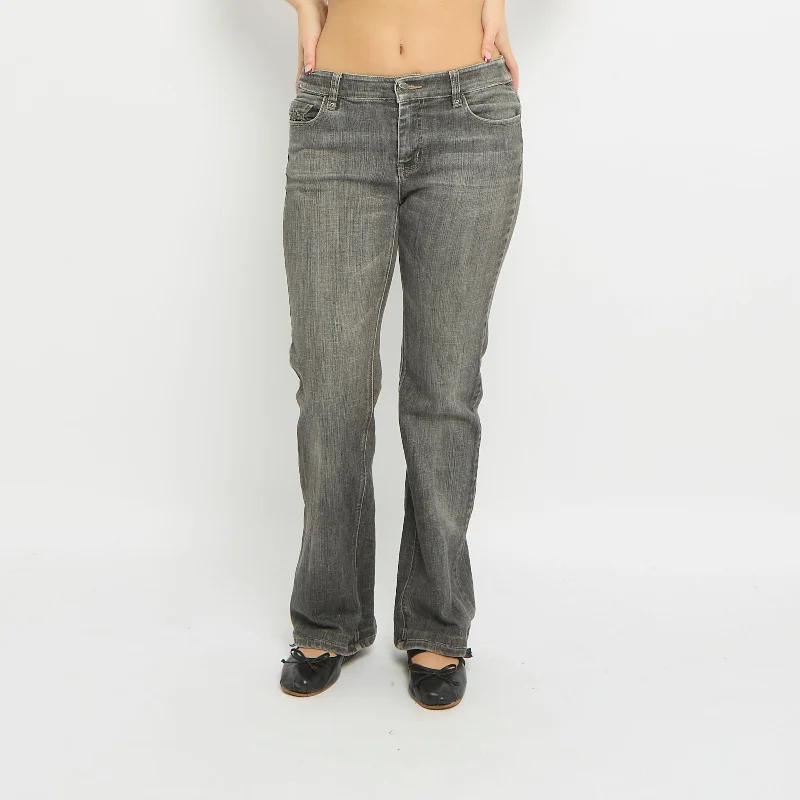 Diamante Details Straight Leg Jeans - UK 8 Stylish High-Waist Skinny Denim