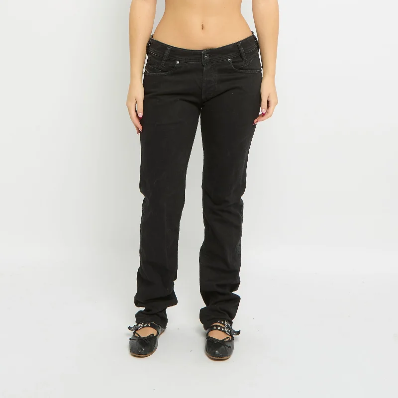 Diesel Zip Pocket Detail Straight Leg Jeans - UK 12 Chic Ripped Jeans