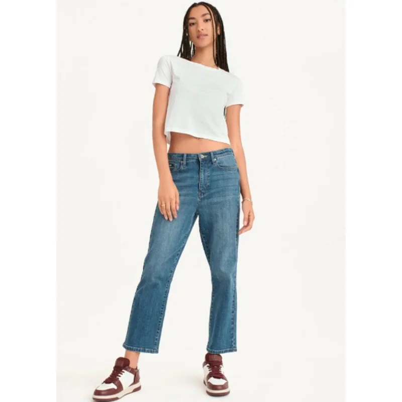 DKNY Women's Halsey Mid Rise Kick Flare Jeans 29/8 Indigo Blue Stretch Denim NWT Stylish Paperbag Waist Denim DKNY Women's Halsey Mid Rise Kick Flare Jeans 29/8 Indigo Blue Stretch Denim NWT Stylish Paperbag Waist Denim