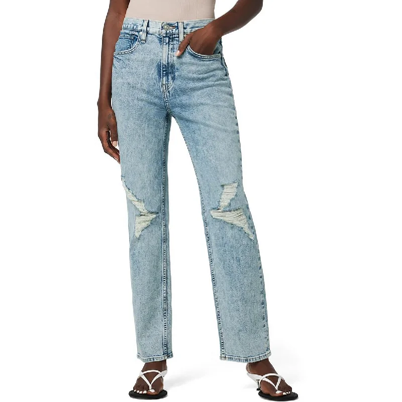 Hudson Womens Jade High Rise Distressed Straight Leg Jeans Casual High-Waisted Bootcut Jeans Hudson Womens Jade High Rise Distressed Straight Leg Jeans Casual High-Waisted Bootcut Jeans