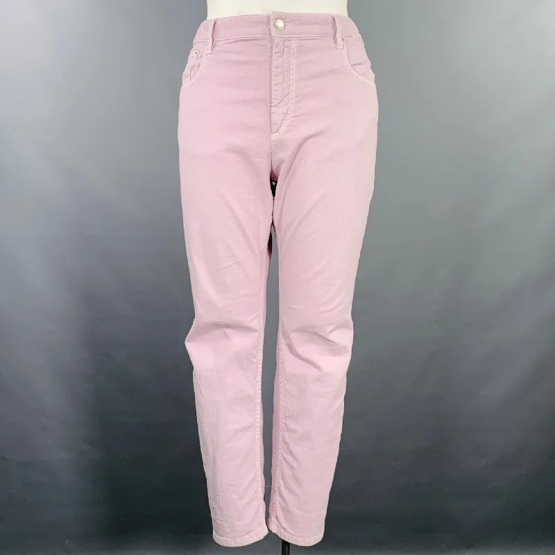 ISABEL MARANT Size L Purple Lavender Cotton Blend 5 Pocket Jeans Chic Double Waistband Jeans ISABEL MARANT Size L Purple Lavender Cotton Blend 5 Pocket Jeans Chic Double Waistband Jeans
