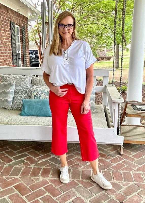 Judy Blue Jeans | Brandon | Red | Tummy Control Stylish Paperbag Waist Denim