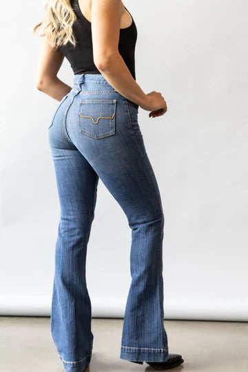 Kimes Ranch USA Ladies Jennifer Jeans - 30", 32", 34" and 36" Leg - Mid Wash Trendy Low-Rise Slim Jeans