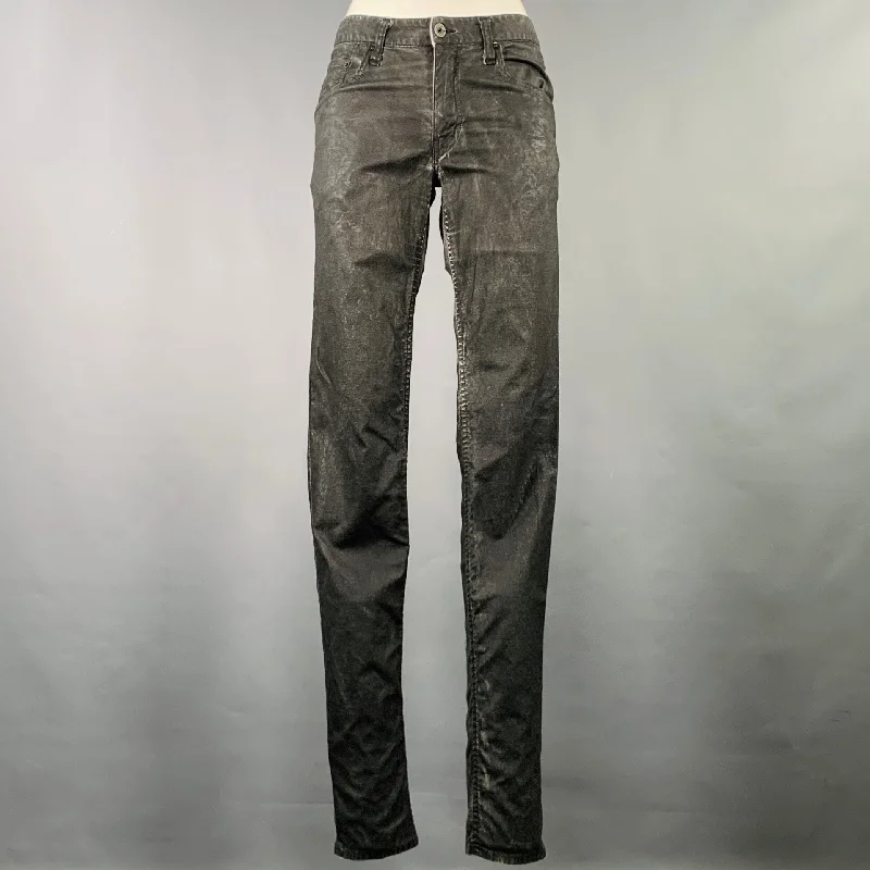 L.G.B Size 29 Grey Charcoal Cotton Blend Distressed Jeans Chic Ripped Jeans