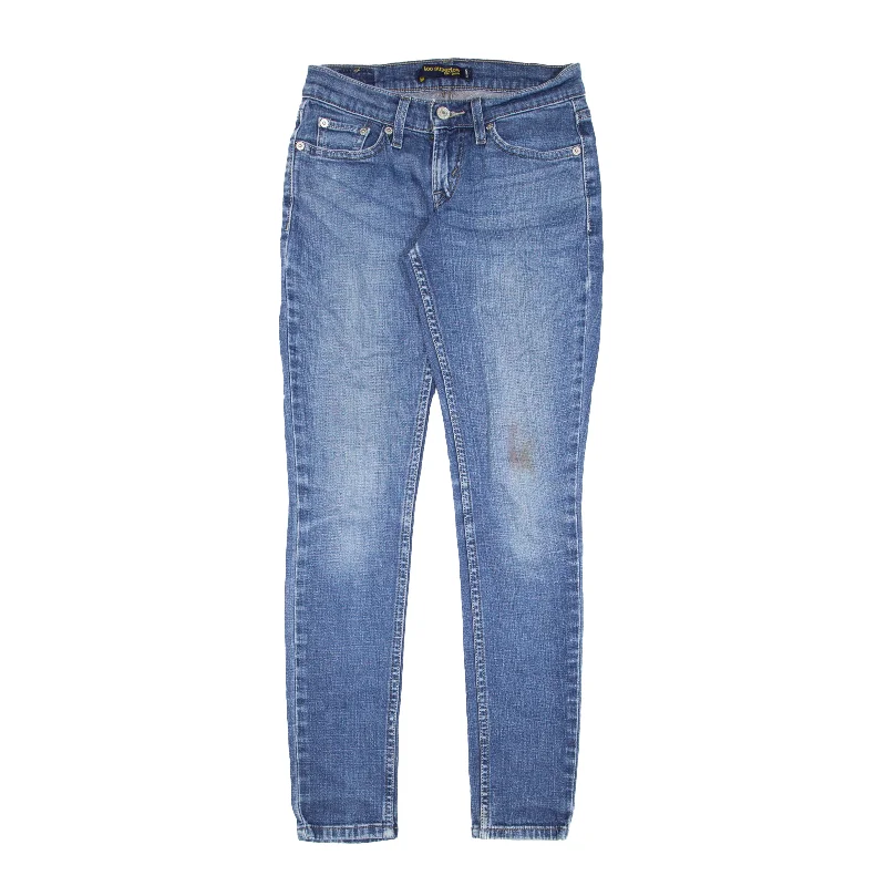 LEVI'S 524 Superlow Jeans Blue Denim Slim Skinny Womens W25 L29 Stylish Acid-Wash Jeans