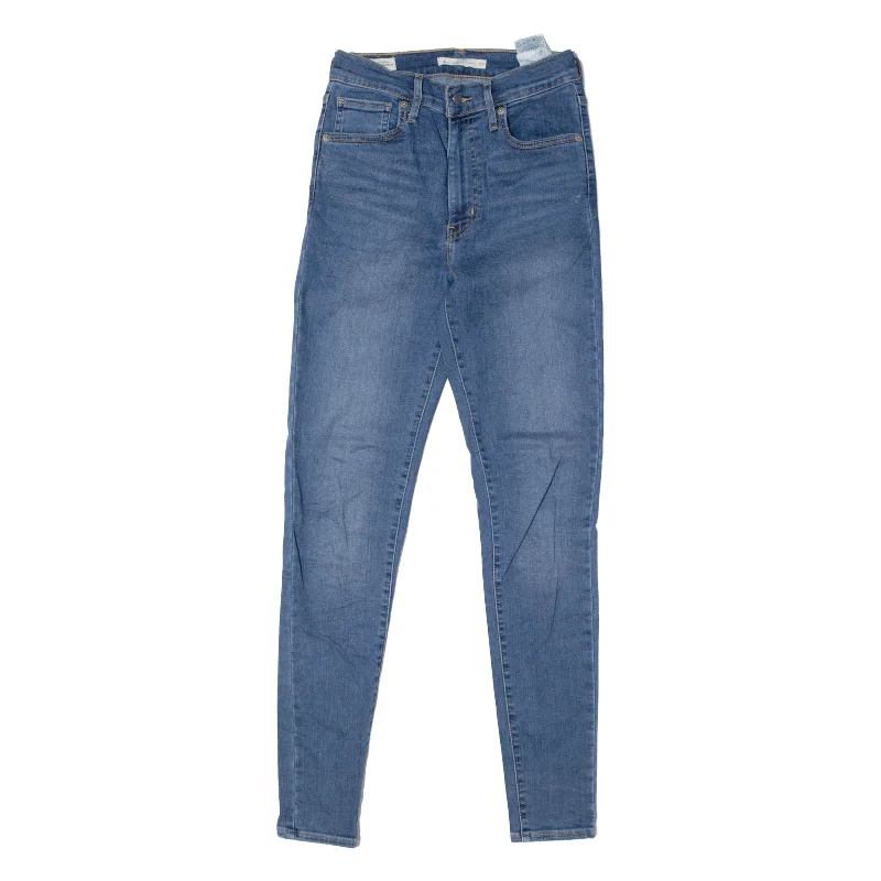 LEVI'S Mile High BIG E Jeans Blue Denim Slim Skinny Stone Wash Womens W27 L30 Casual Light Wash Jeans