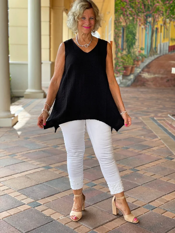 LULU-B WHITE PEARL JEANS Cozy Relaxed Fit Denim Jeans