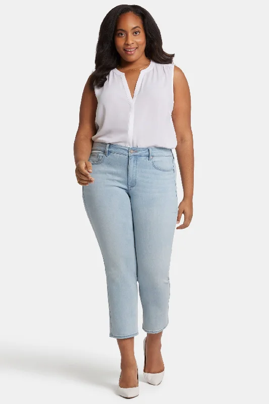 Marilyn Straight Ankle Jeans In Plus Size - Mykonos Stylish Paperbag Waist Denim