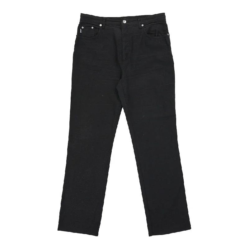 Moschino Jeans Jeans - 34W UK 14 Black Cotton Blend Chic Double Waistband Jeans