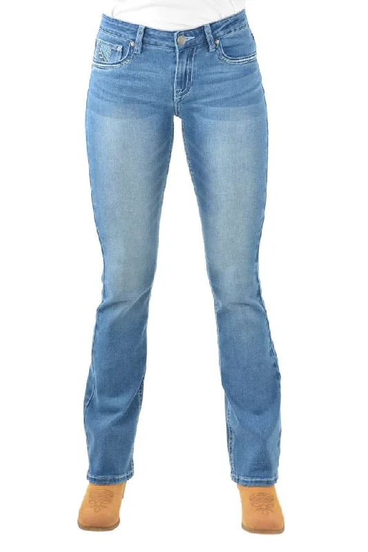 Pure Western Ladies Ziggy Jeans Fashionable Raw Hemmed Jeans