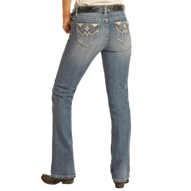 Rock & Roll Denim Women's Aztec Studded Bootcut Jeans Stylish Relaxed Fit Skinny Jeans Rock & Roll Denim Women's Aztec Studded Bootcut Jeans Stylish Relaxed Fit Skinny Jeans