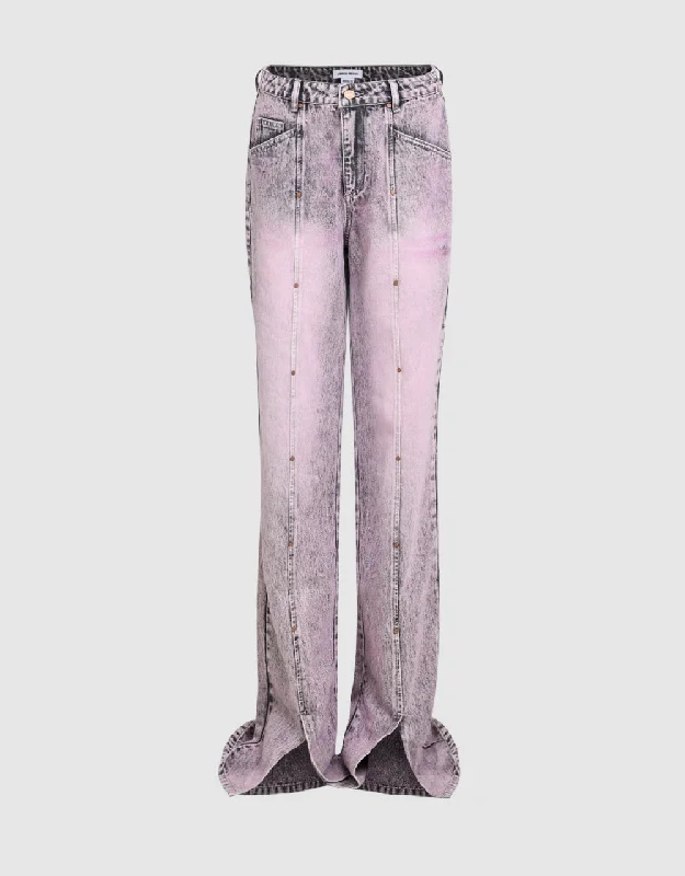 Straight Jeans Stylish Paperbag Waist Denim