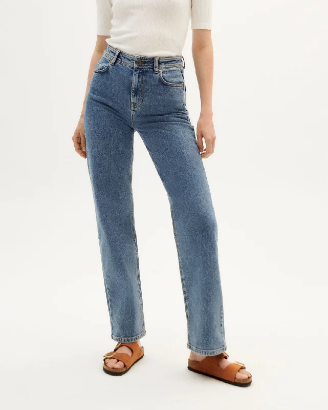 Theresa Jeans Light Denim Elegant Wide-Leg Jeans