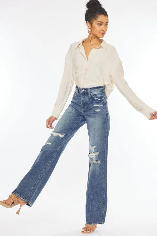 Kan Can 90 Style Jeans Chic Double Waistband Jeans