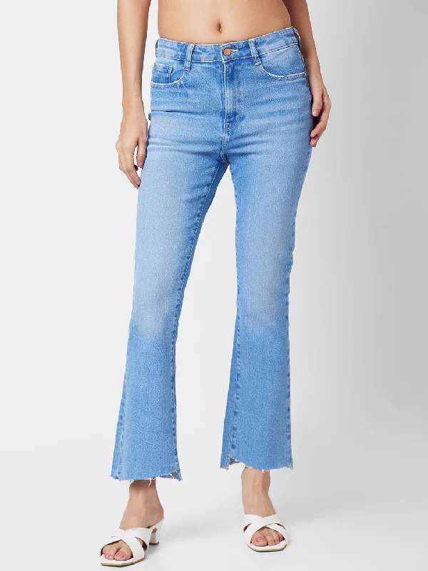 Spykar Women Bootcut Heavy Fade Stretchable Jeans Stylish Acid-Wash Jeans