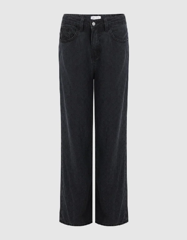 Wide-Leg Jeans Fashionable Button-Front Jeans