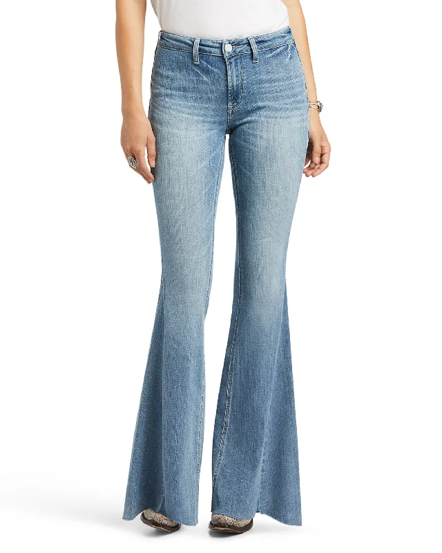 Women's R.E.A.L. High Rise Alondra Flare Jeans Cozy Relaxed Fit Denim Jeans