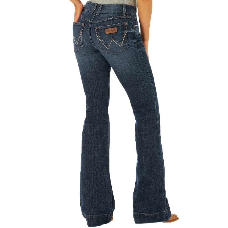 Wrangler Women's Retro Mae Wide Leg Trouser Jeans Stylish Plus Size Denim Jeans