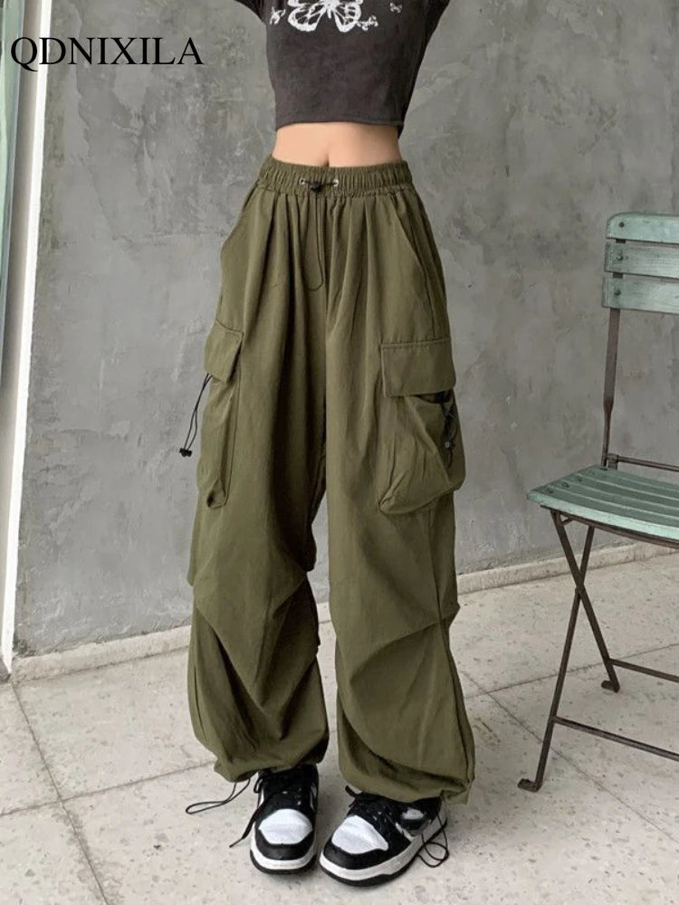 2024 Spring Summer Thin Women Pants Casual Vintage Cargo Pants Elegant Wool Trousers 2024 Spring Summer Thin Women Pants Casual Vintage Cargo Pants Elegant Wool Trousers