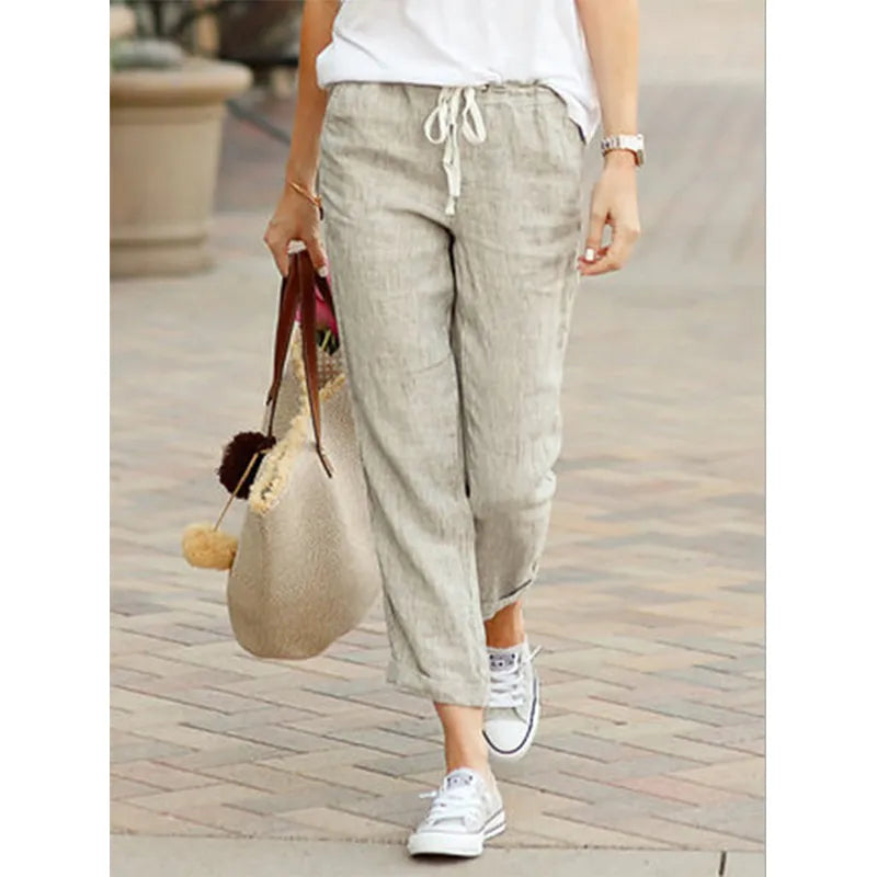 Autumn Cotton Women's Pants Y2K Black Drawstring Elastic Waist Casual Pants Elegant Dress Pants Autumn Cotton Women's Pants Y2K Black Drawstring Elastic Waist Casual Pants Elegant Dress Pants