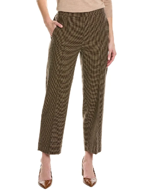 Vince Mid-Rise Wool-Blend Pant Trendy Wide-Leg Pants