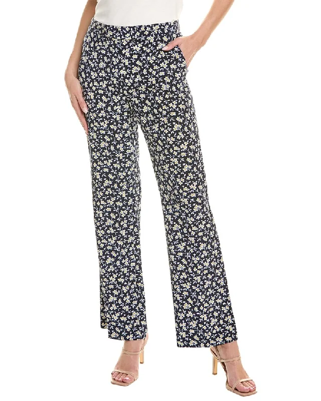 St. John Silk Suiting Pant Classic Flared Pants