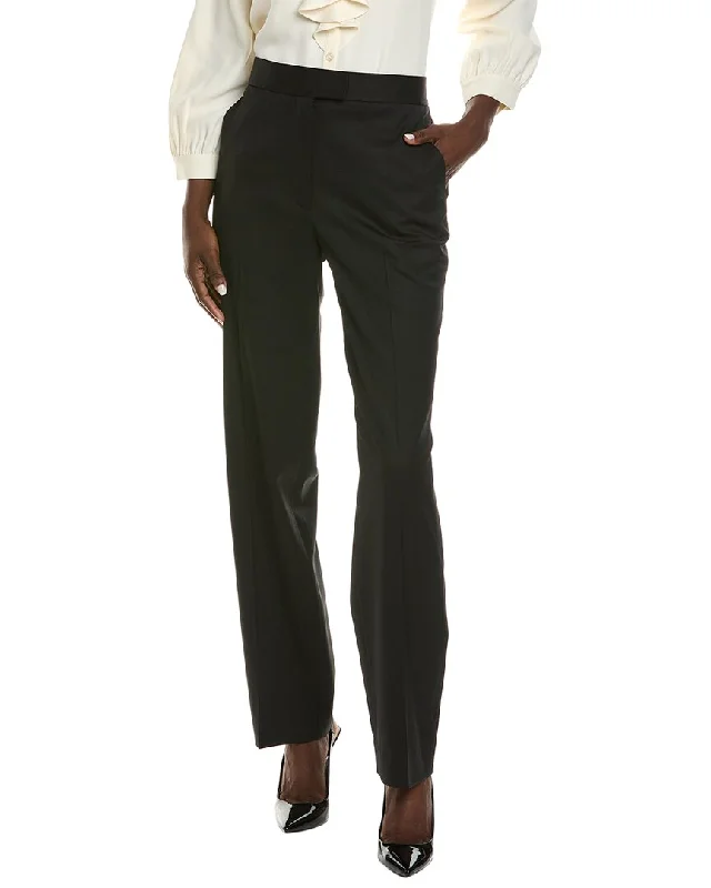 St. John Wool-Blend Pant Classic Cropped Pants