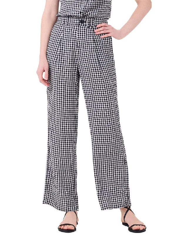 Nic+Zoe Drapey Gingham Wide-Leg Pant Fashionable Track Pants