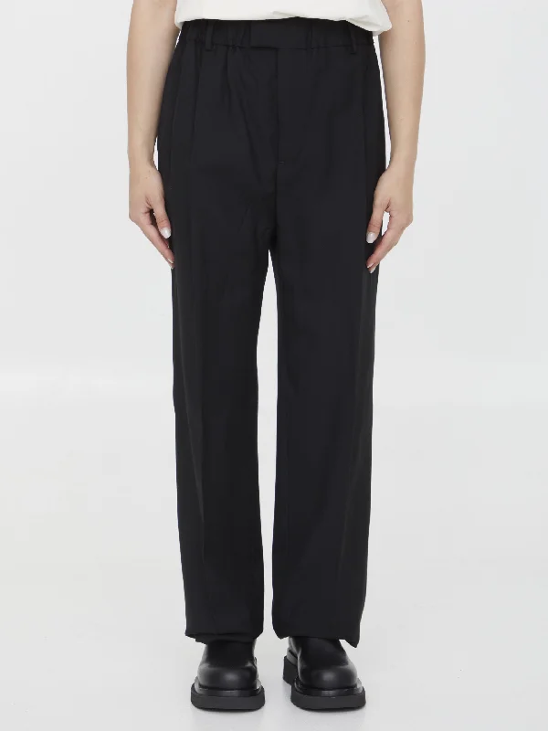 Black Wool Pants Chic Capri Pants