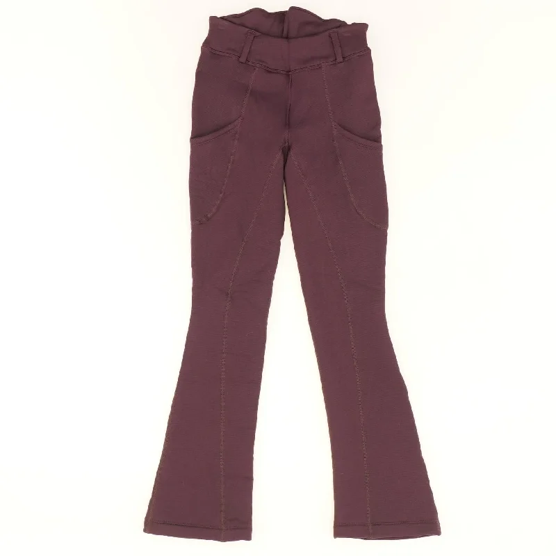 Burgundy Solid Active Pants Comfy Athletic Pants